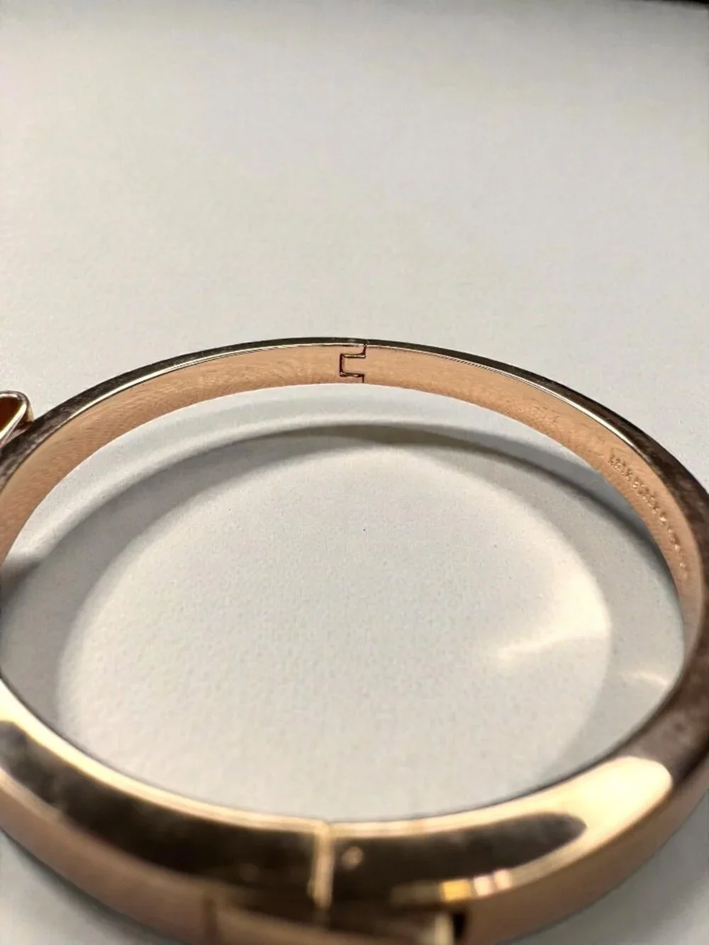Kate Spade New York Crystal Ready Set Bow Rose Gold Tone Bangle Bracelet - Picture 5 of 13